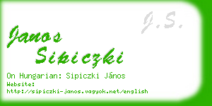 janos sipiczki business card